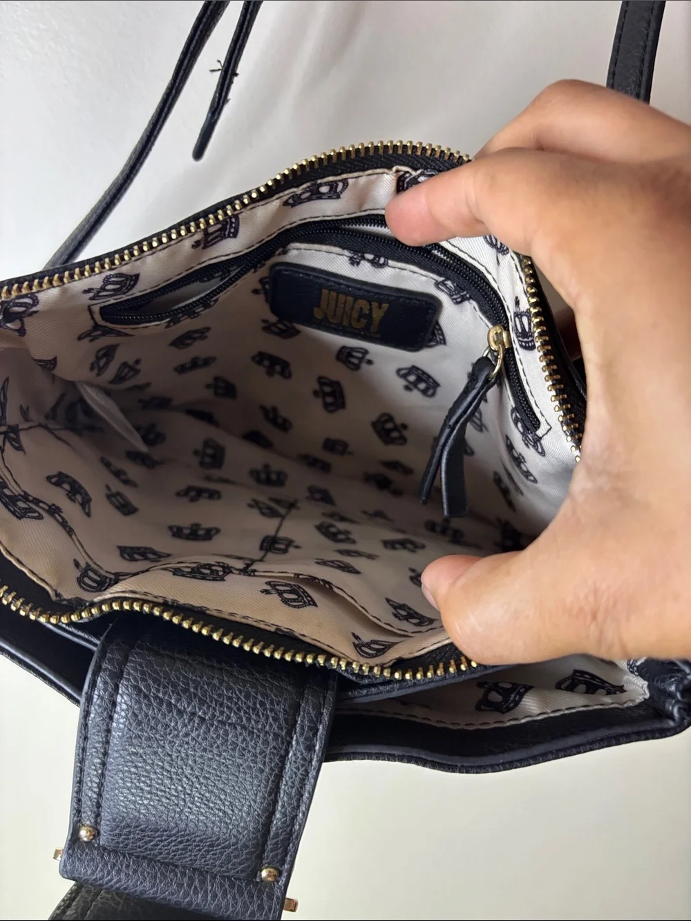 Juicy by Juicy Couture Black Crossbody Bag with Gold Hardware